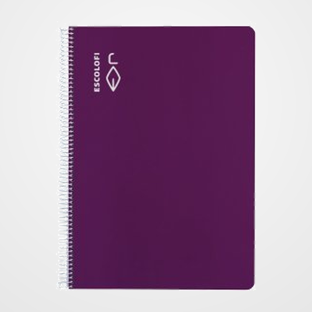 BLOC ESCOLOFI tapa DURA 4º 50h CUADRIC.6x6 70g PAUTA C/MARGEN VIOLETA