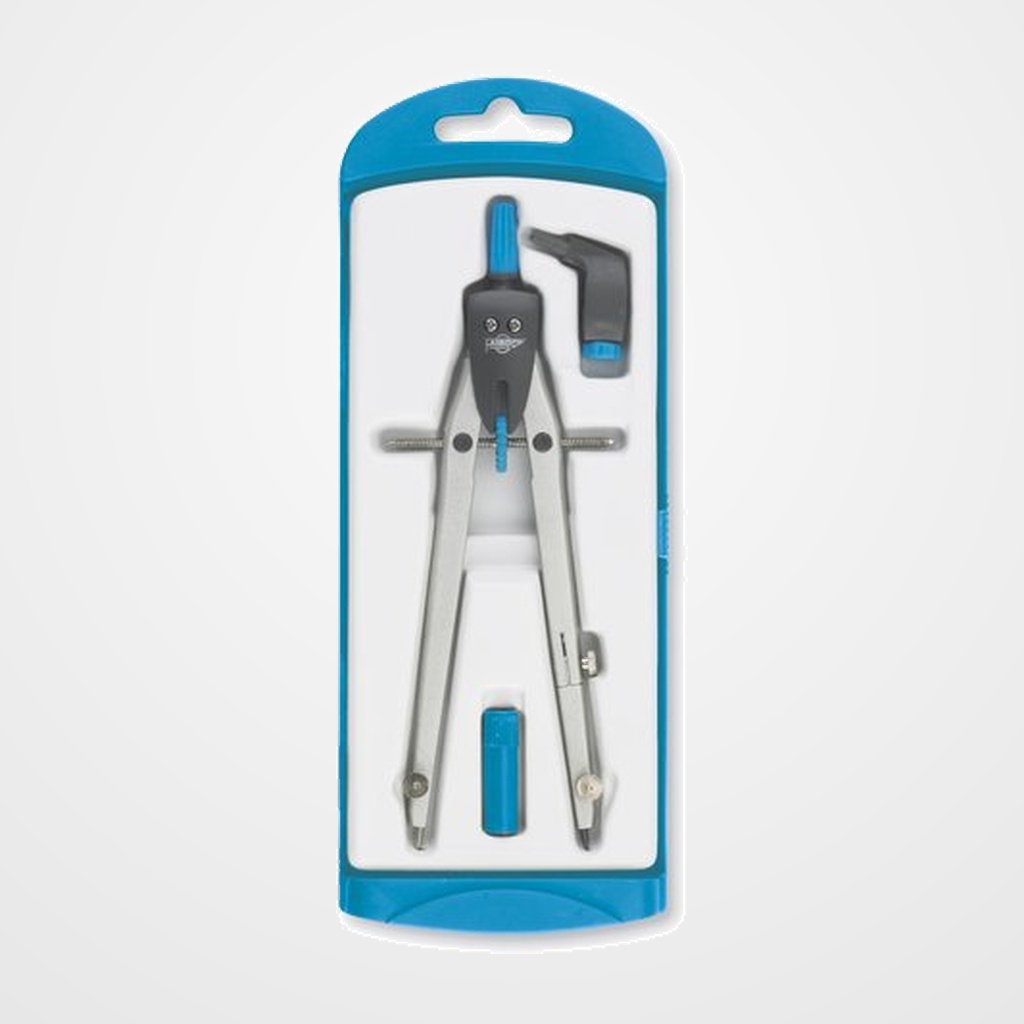 COMPAS FAIBO ESCOLAR MINAS Y ADAPTADOR UNIVERSAL SERIE DISEÑO AZUL