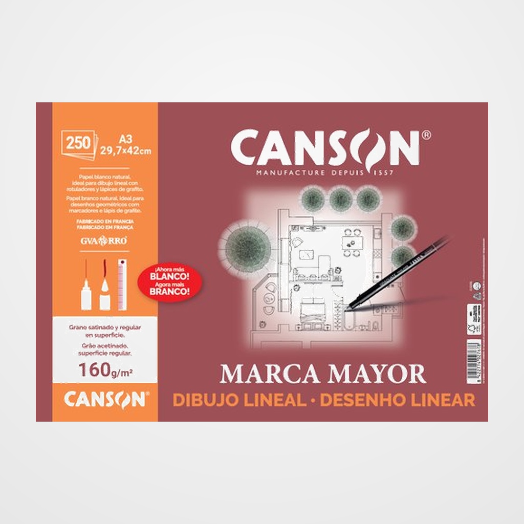 LAMINA GUARRO-CANSON DIBUJO MARCA MAYOR 160g A3