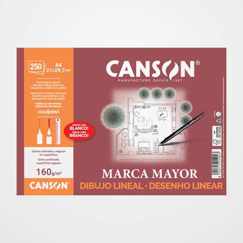 LAMINA GUARRO-CANSON DIBUJO MARCA MAYOR 160g A4