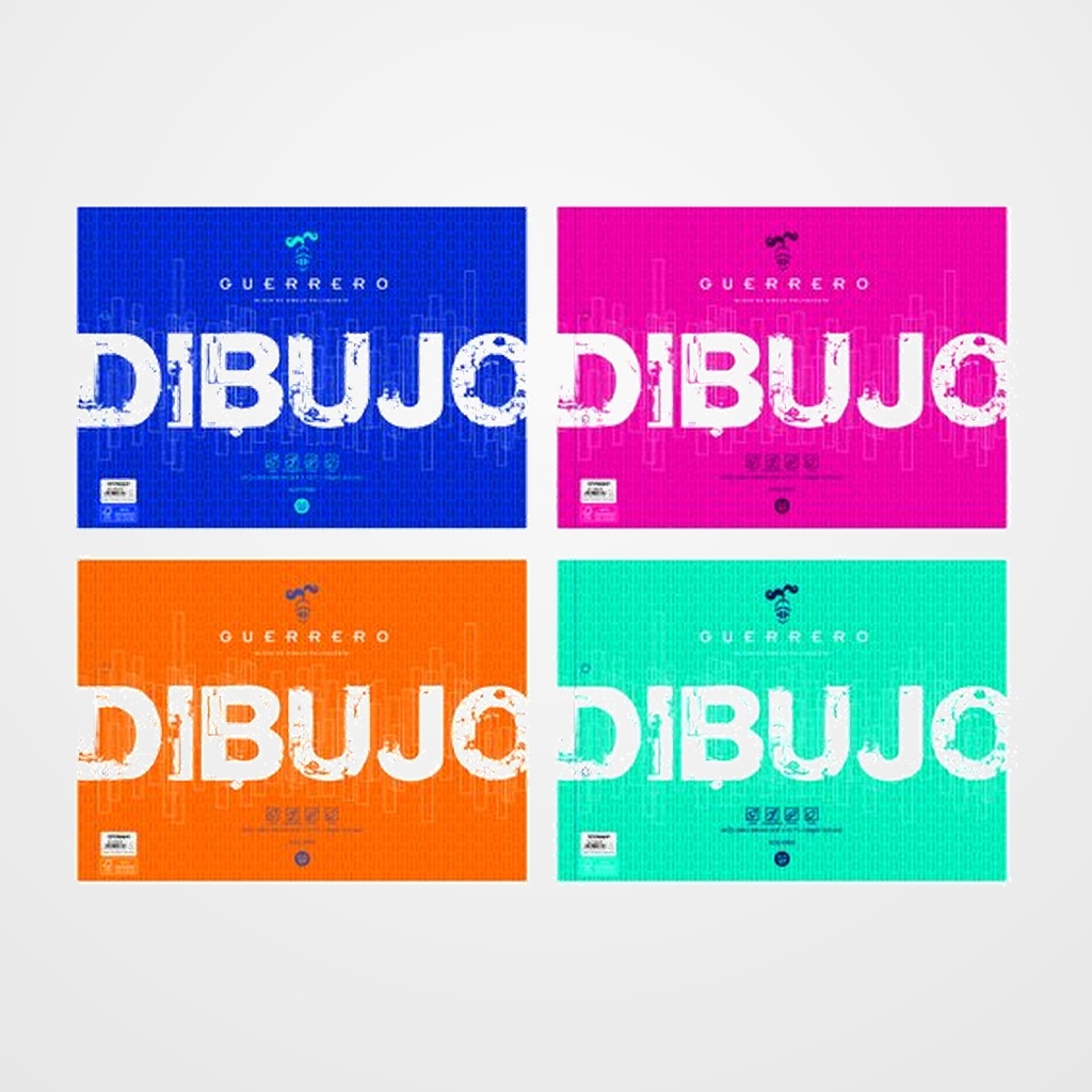 BLOC DE DIBUJO GUERRERO CON ESPIRAL LISO 2 TALADROS Fº PROLONGADO 120g. 20h