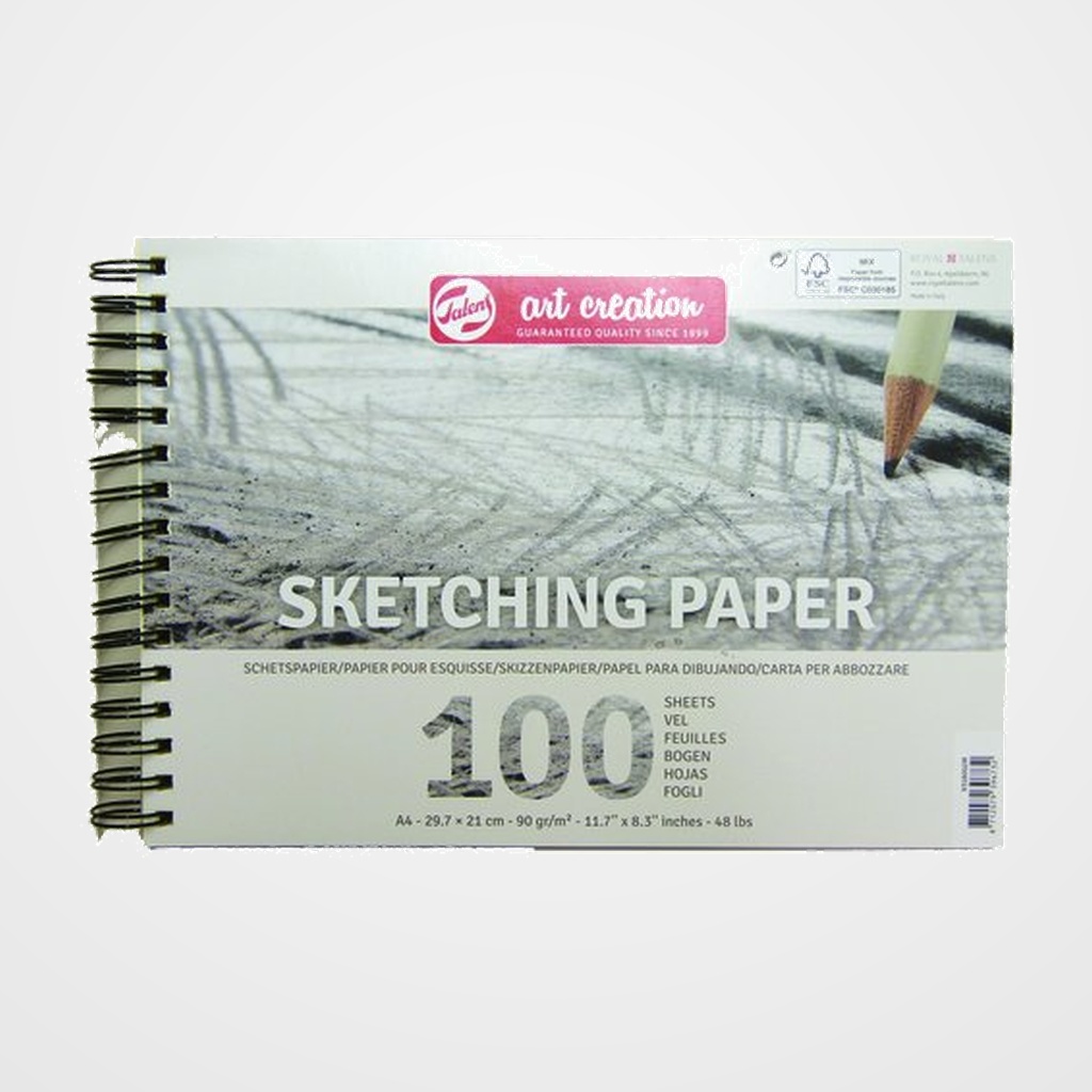 BLOC DE DIBUJO TALENS ART CREATION ESBOZO CON ESPIRAL LISO A4 90g 100h