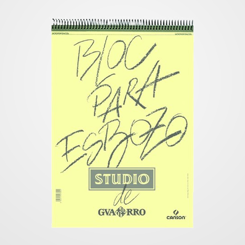 BLOC DE DIBUJO GUARRO-CANSON ESBOZO STUDIO CON ESPIRAL TECNICAS SECAS A3 90g 100h