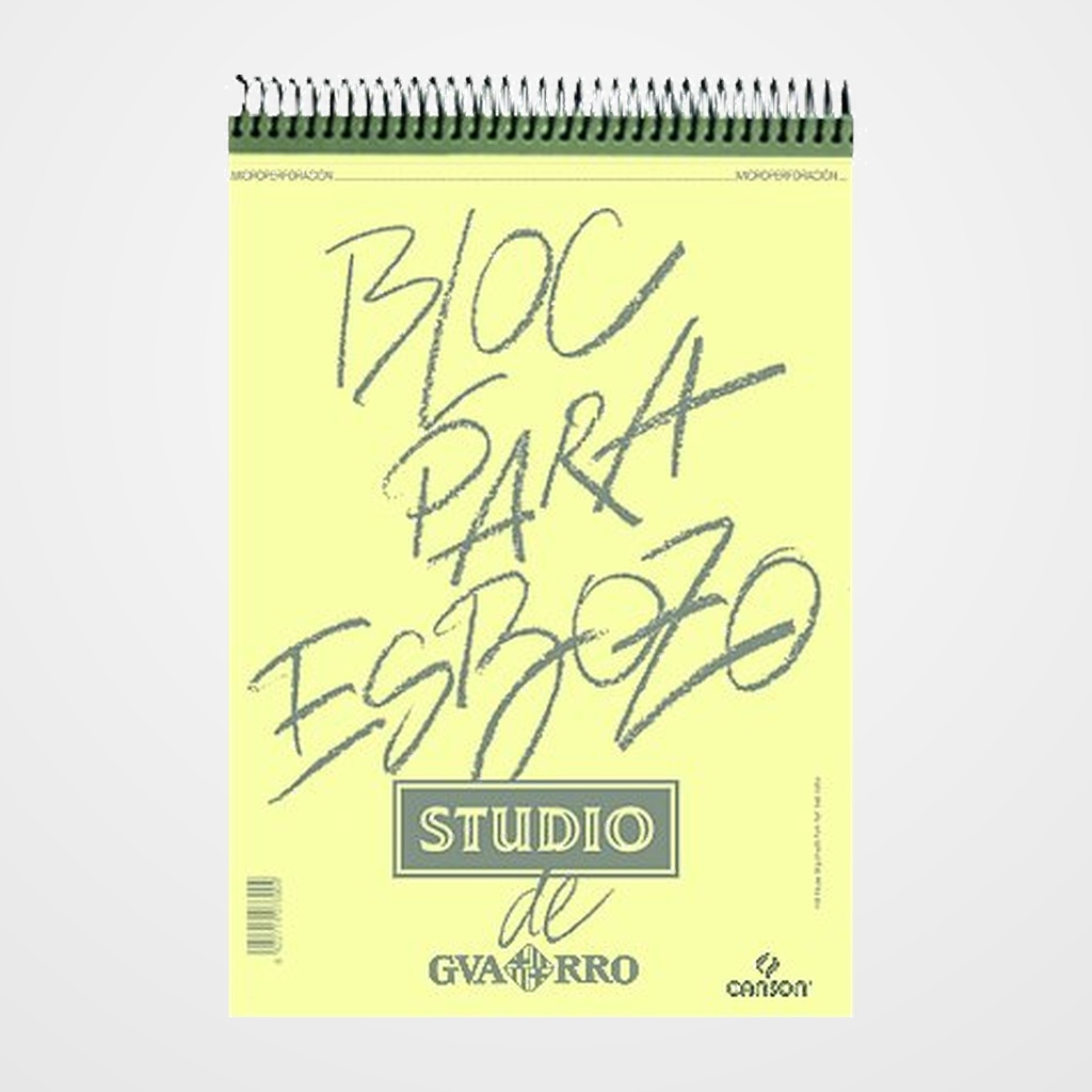 BLOC DE DIBUJO GUARRO-CANSON ESBOZO STUDIO CON ESPIRAL TECNICAS SECAS A4 90g 100h