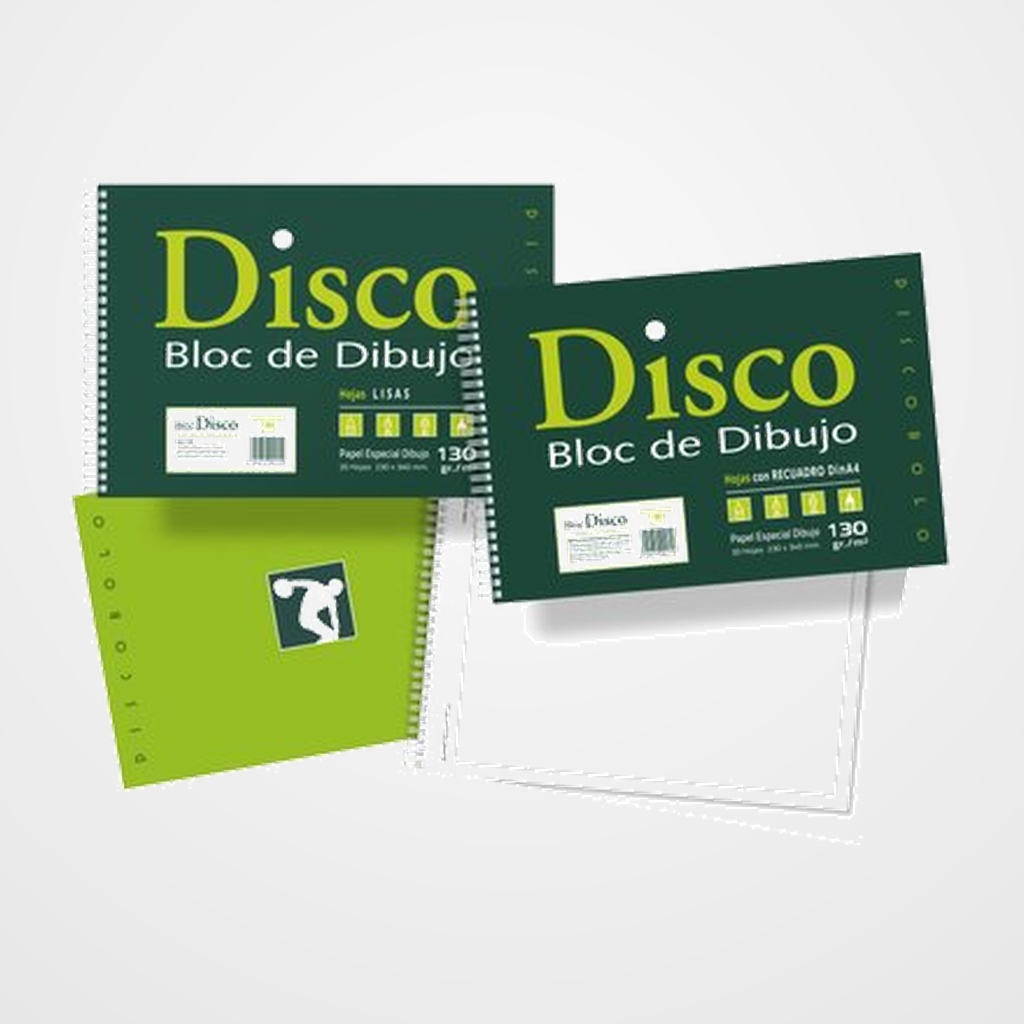 BLOC DE DIBUJO ZORRILLA DISCO CON ESPIRAL LISO con RECUADRO 230x340 mm 130g 20h