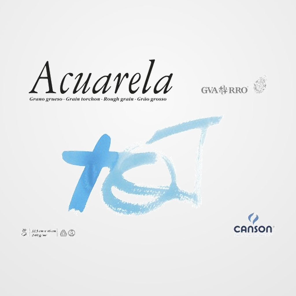 BLOC DE DIBUJO GUARRO-CANSON ACUARELA ENCOLADO GRANO GRUESO 230 x 325 mm 240g 20h
