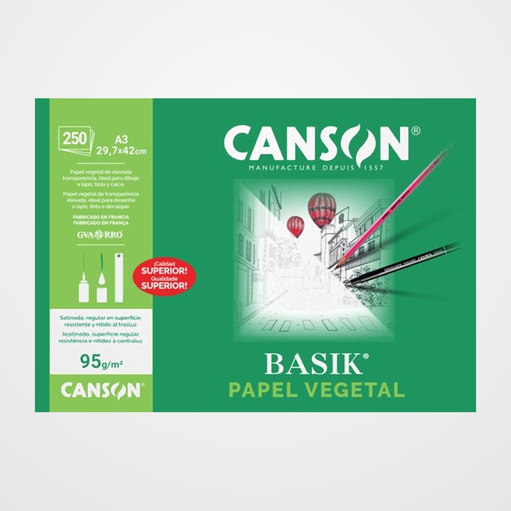 LAMINA PAPEL VEGETAL A3 95 gr.
