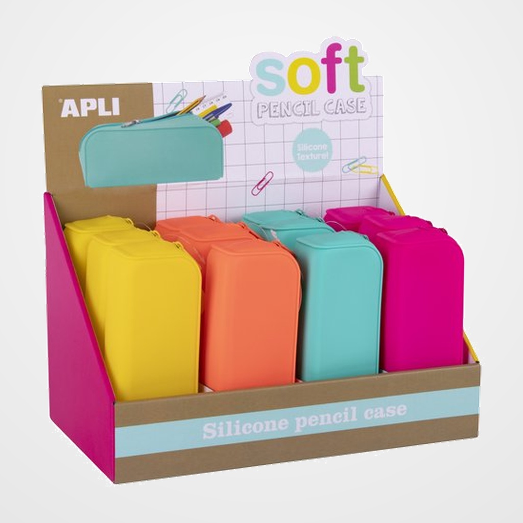 PORTATODO APLI SOFT FLUOR SILICONA EXPOSITOR DE 12