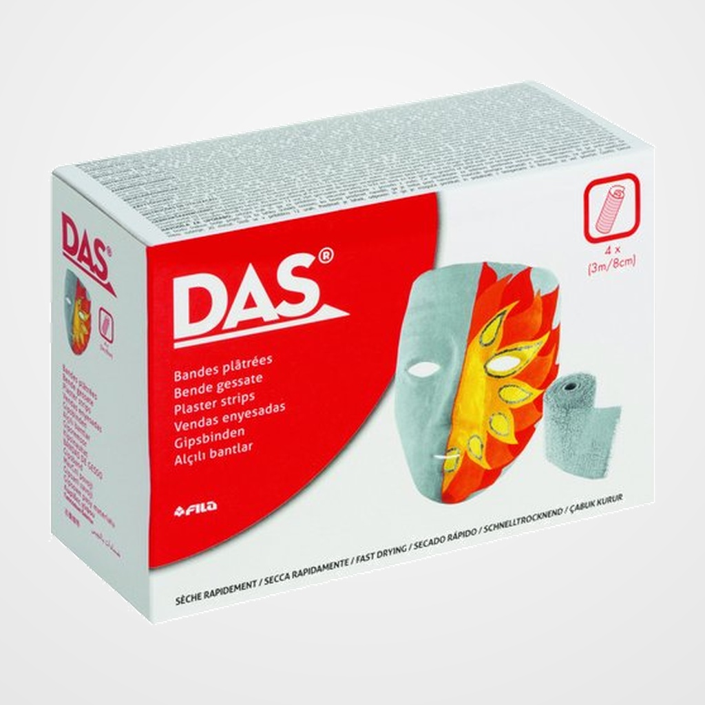 YESO DAS PAQUETE de 4 TIRAS de 3 m x 8 cm