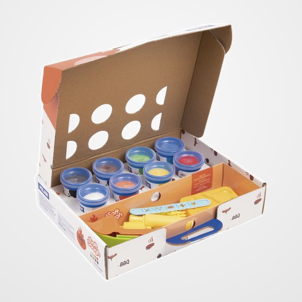 PASTA MODELAR MILAN SOFT DOUGH BARBACOA MALETIN DE 8 (botes de 59 gr.)