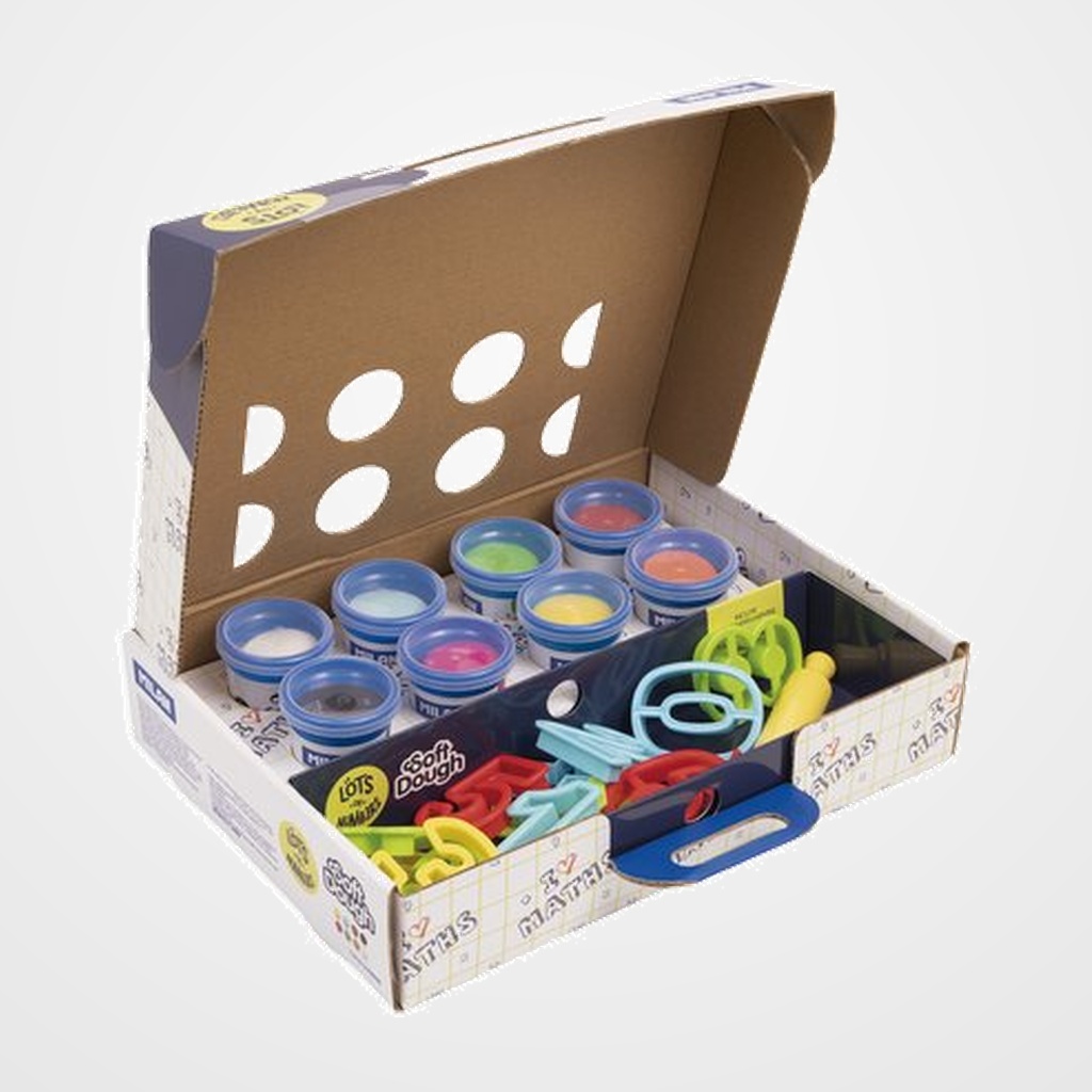 PASTA MODELAR MILAN SOFT DOUGH NUMEROS MALETIN DE 8 (botes de 59 gr.)