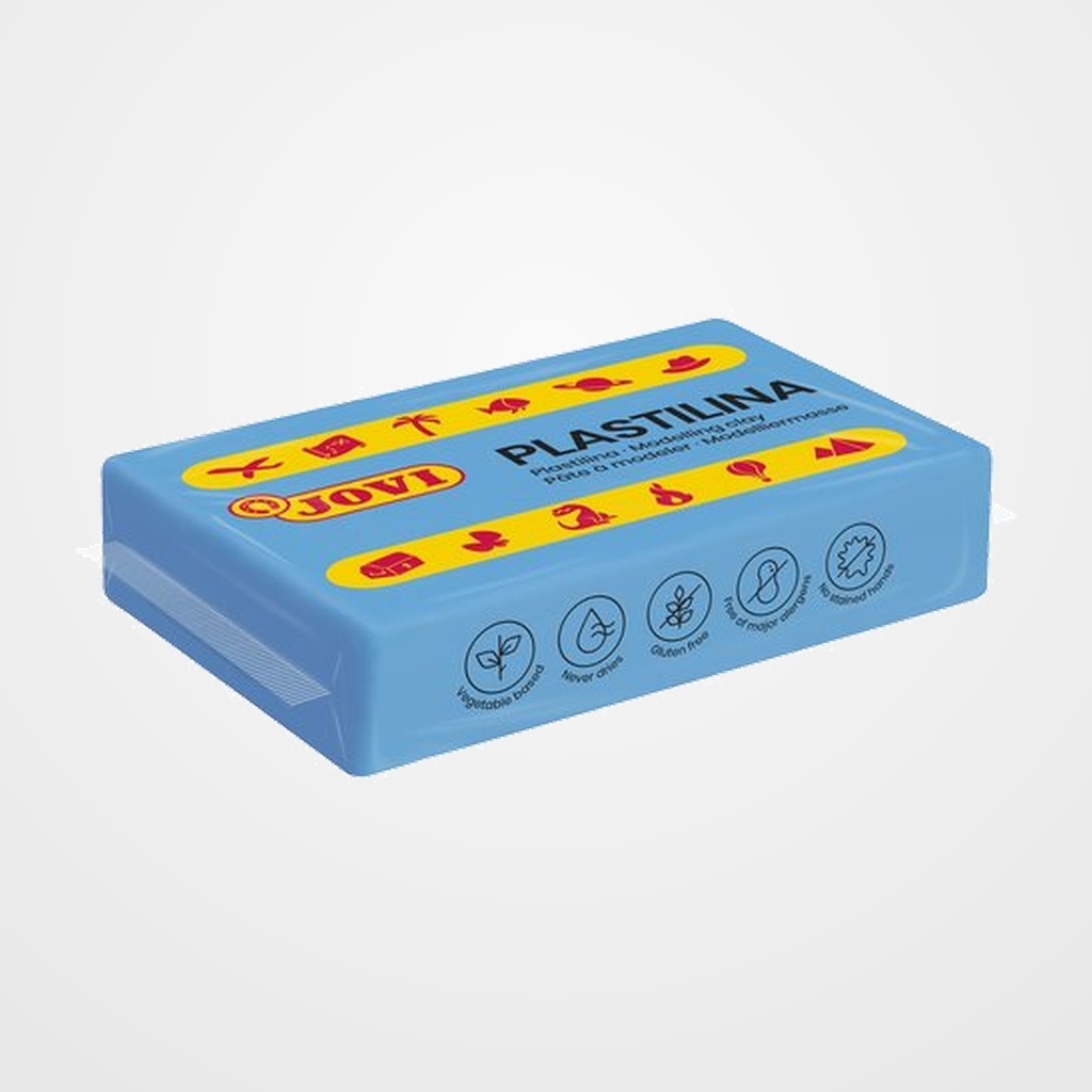 PLASTILINA JOVI 70 PASTILLA 50 gr. AZUL CLARO CAJA DE 30