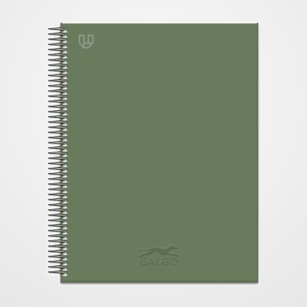 BLOC GALGO micro.tapa EXTRA A4+ 100h CUADRIC.5x5 100g 5 COL. BANDA VERDE OSCURO