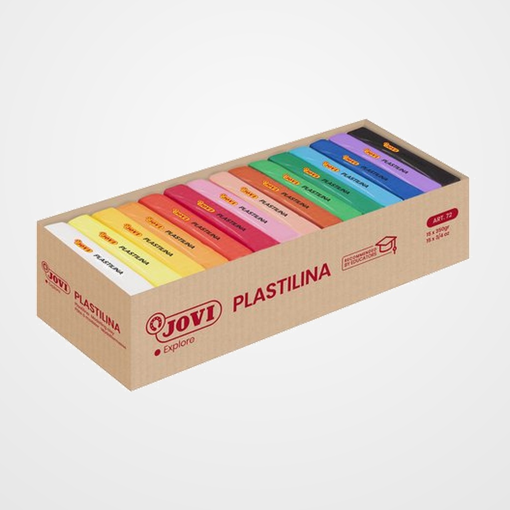 PLASTILINA JOVI 72 PASTILLA 350 gr. SURTIDO CAJA DE 15