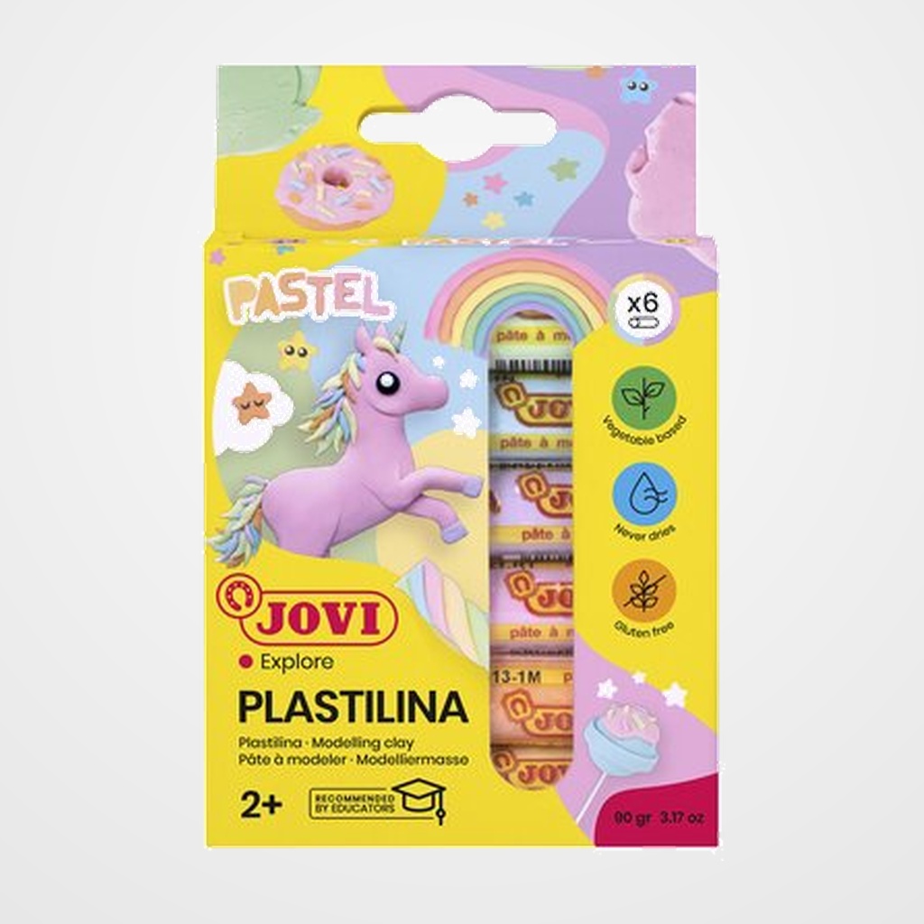[24101408] PLASTILINA JOVI 90 PASTEL BARRA 15 gr. ESTUCHE DE 6