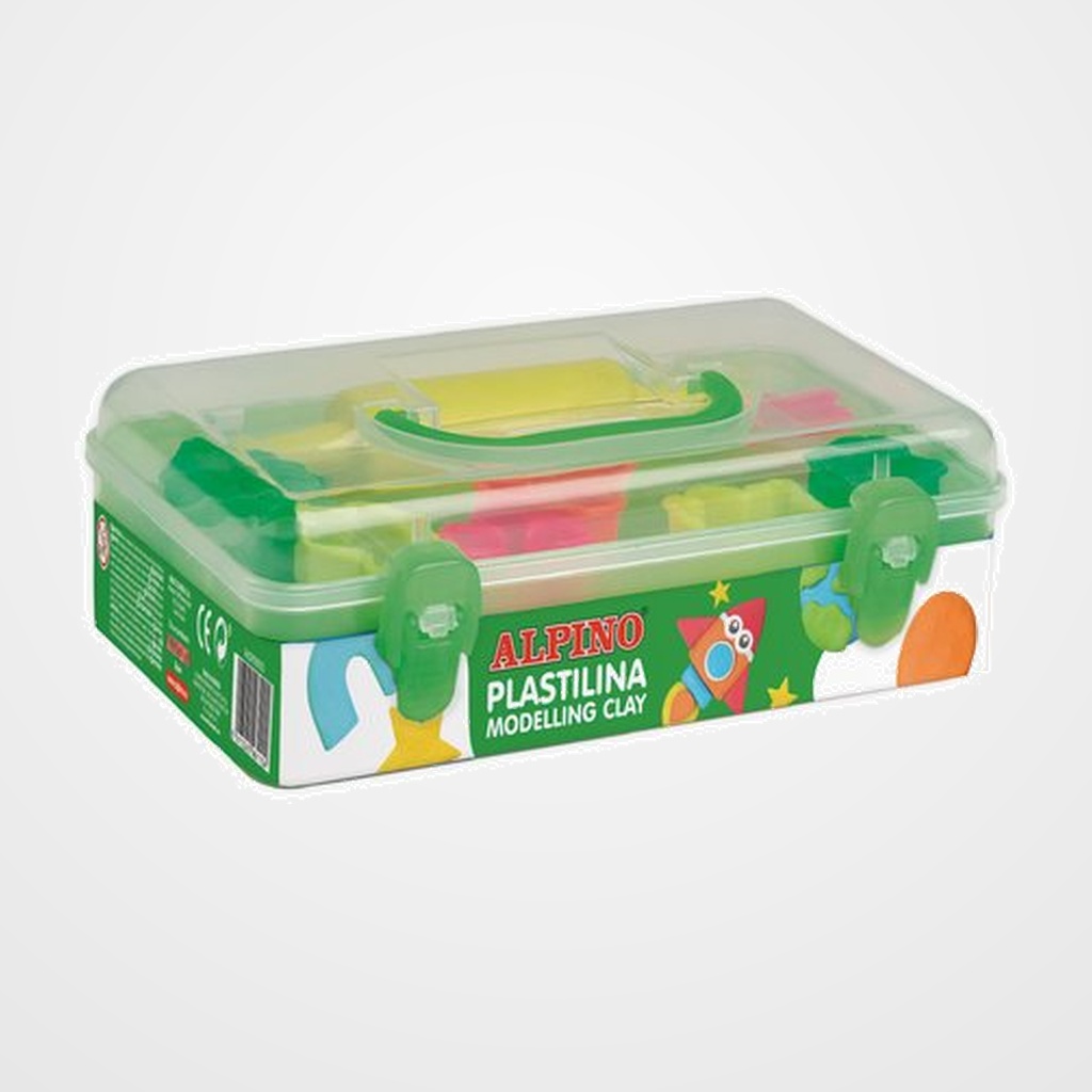 [24101120] PLASTILINA ALPINO KIT 7 COLS + 7 HERRAMIENTAS + RODILLO