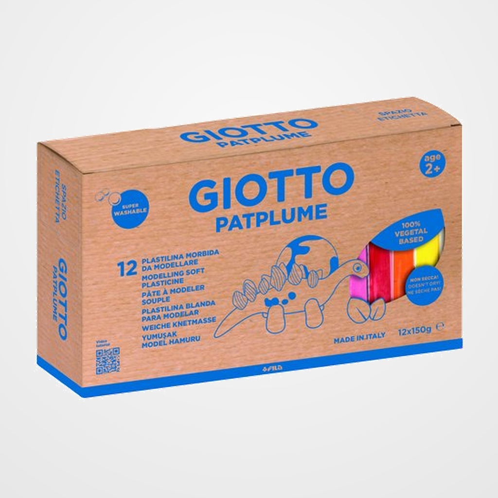 PLASTILINA GIOTTO PATPLUME 150 GR SURTIDO CAJA DE 12