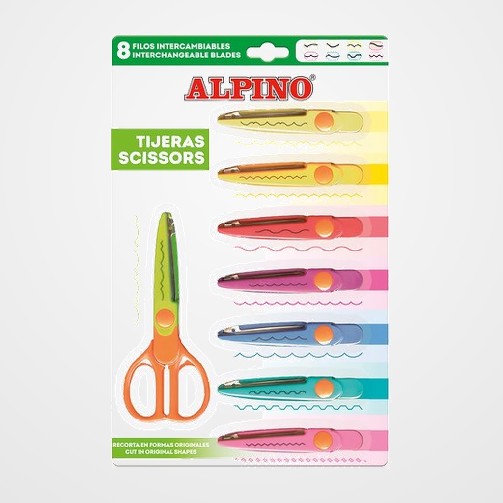 TIJERAS ESCOLARES ALPINO FASHION SHAPES 8+1 CORTES ESPECIALES