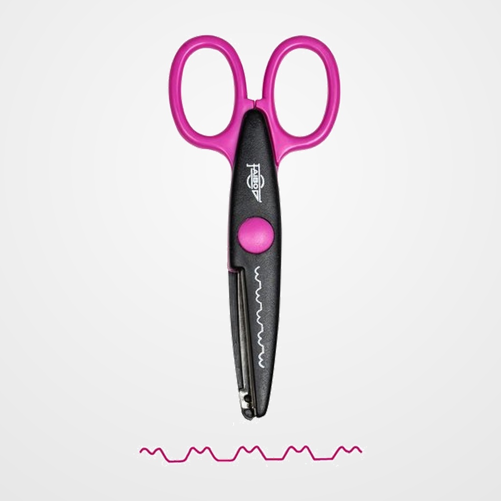 TIJERAS FAIBO DENTADA 13 cm ROSA