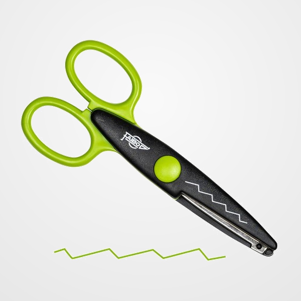 TIJERAS FAIBO DENTADA 13 cm VERDE