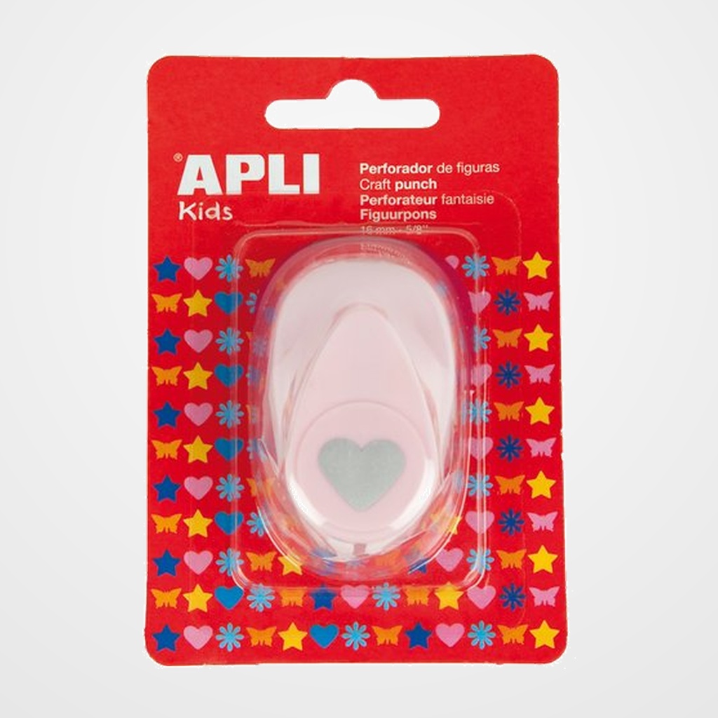 TALADRO FANTASIA APLI 16 mm CORAZON ROSA