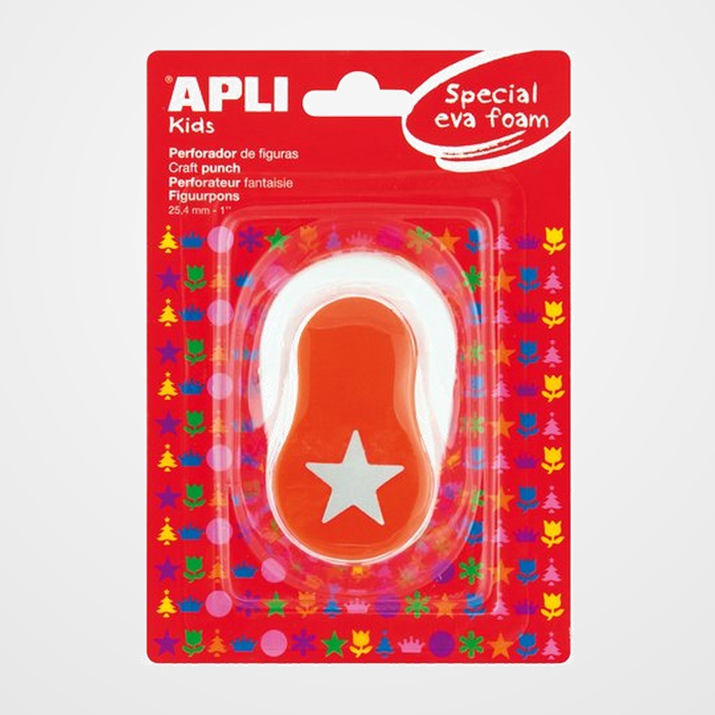 TALADRO GOMA EVA APLI 25,4 mm ESTRELLA NARANJA