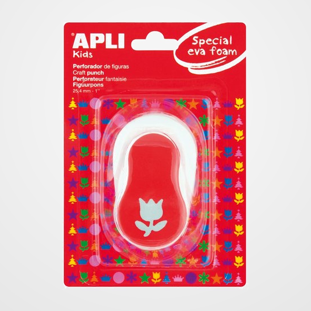 TALADRO GOMA EVA APLI 25,4 mm TULIPAN ROJO