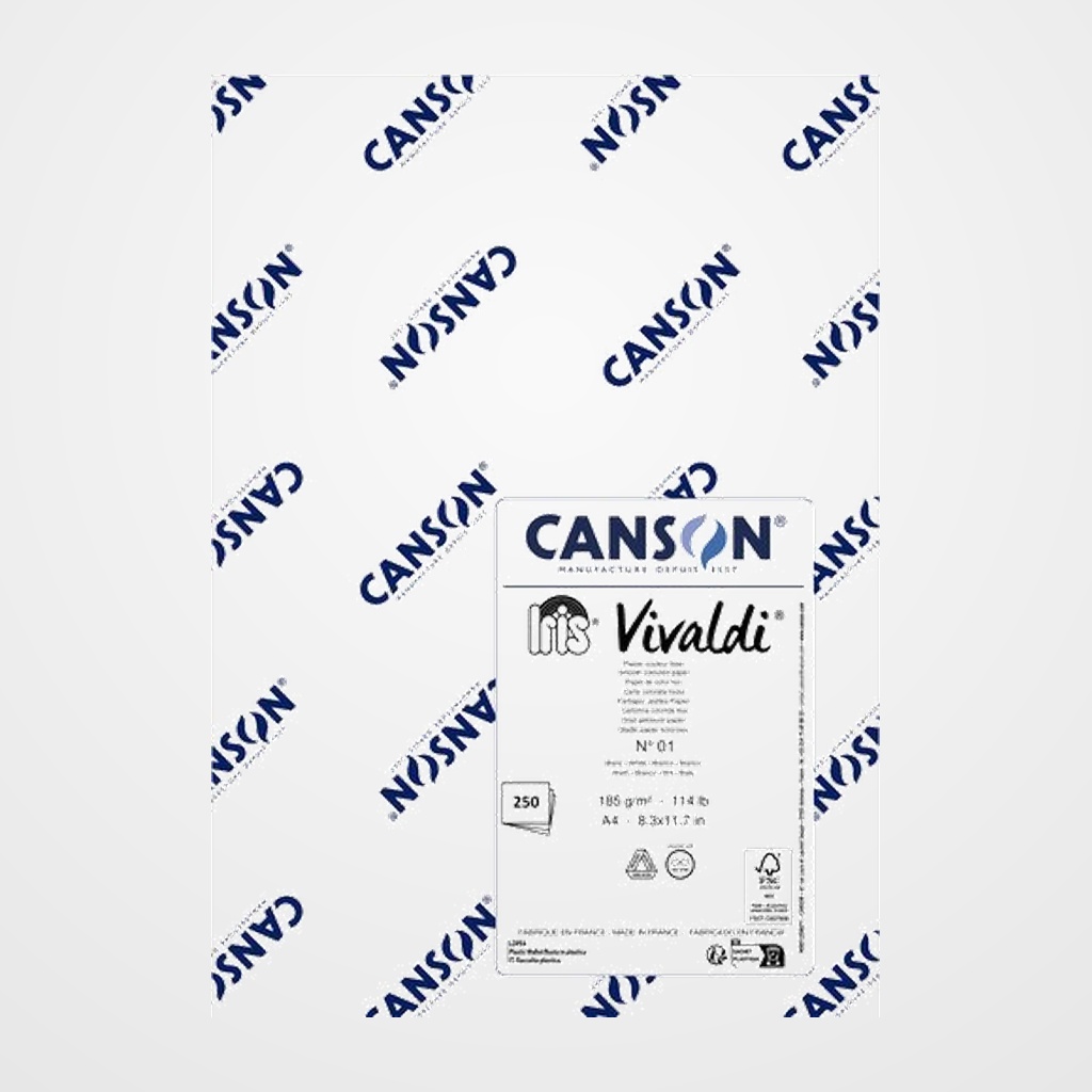 CARTULINA A4 IRIS 185g BLANCO PAQUETE de 250