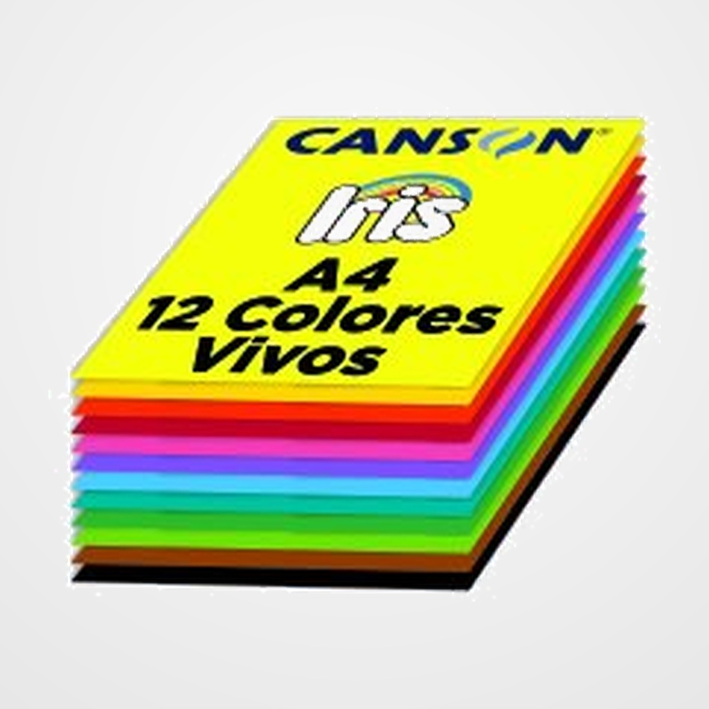 CARTULINA A4 IRIS 185g COLORES VIVOS PAQUETE de 120