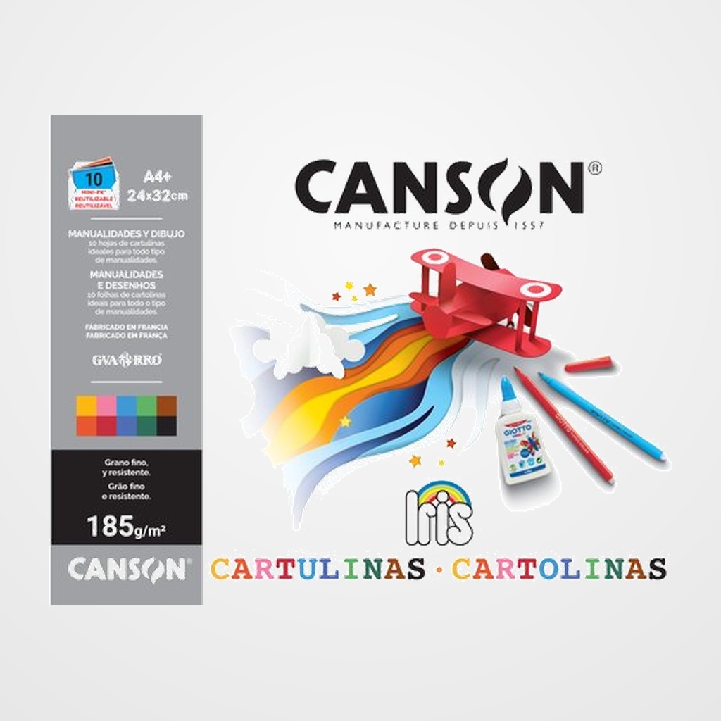 CARTULINA A4+ IRIS 185g MINI PACK de 10