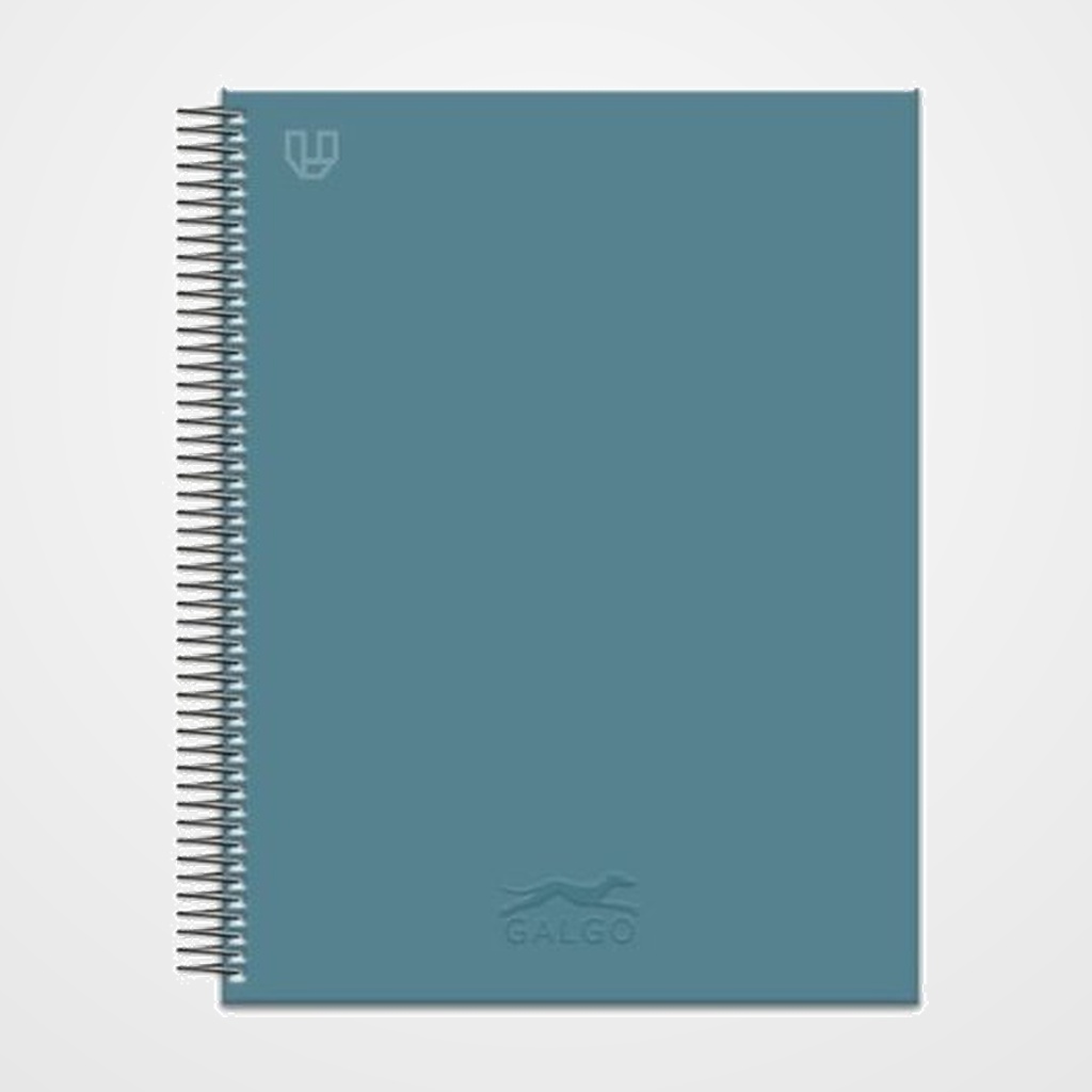 BLOC GALGO micro.tapa EXTRA A5+ 100h CUADRIC.5x5 100g 5 COL. BANDA AZUL MARINO