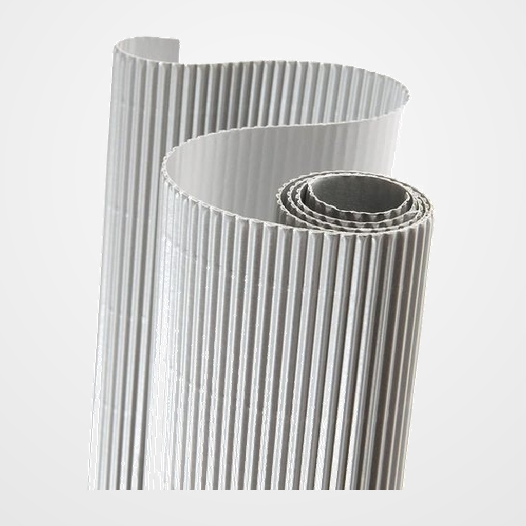 CARTON ONDULADO CANSON 300g ROLLO 0,5x0,7 m PLATA PAQUETE de 10