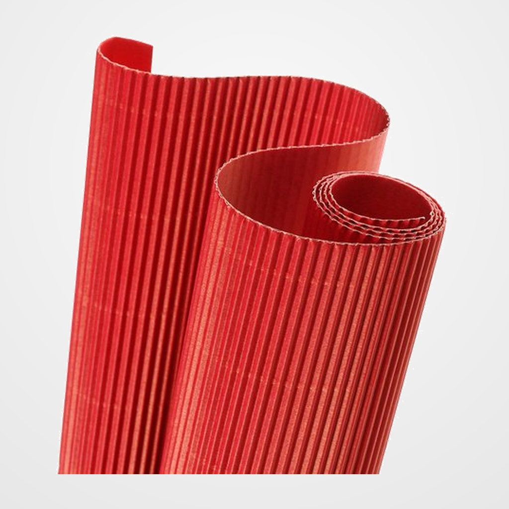 CARTON ONDULADO CANSON 300g ROLLO 0,5x0,7 m ROJO VIVO PAQUETE de 10