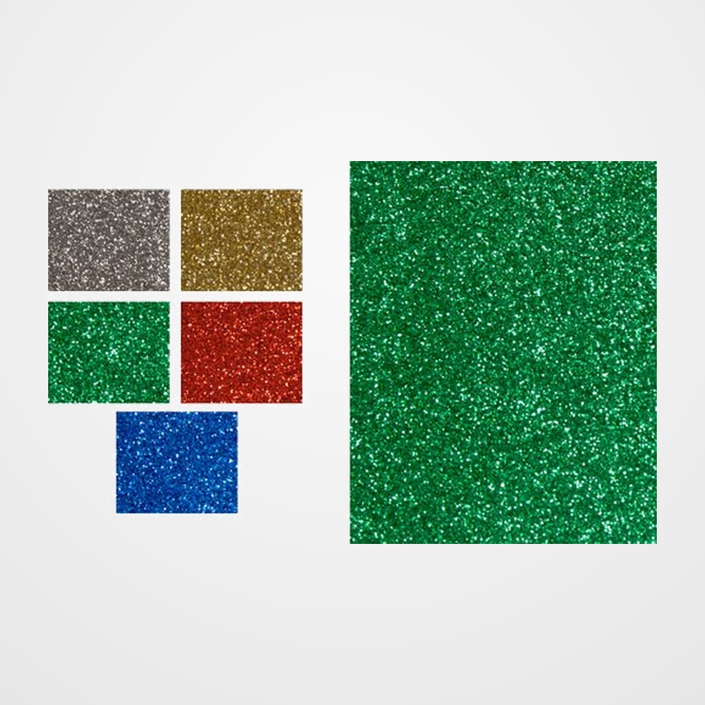 CARTULINA PURPURINA 50x65 cm FIXO KIDS 250g VERDE PAQUETE de 5