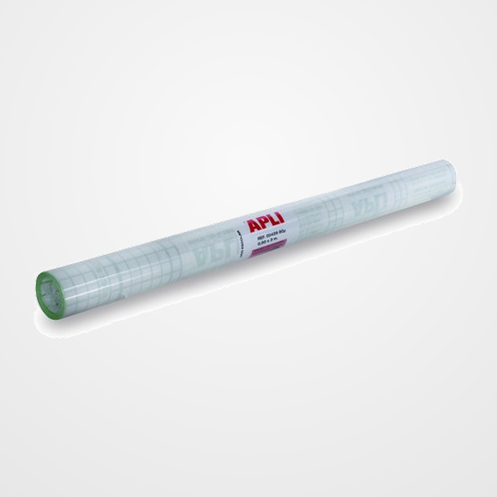 FORRO APLI ADHESIVO REMOVIBLE TRANS.80µ ROLLO 3 x 0,5 m