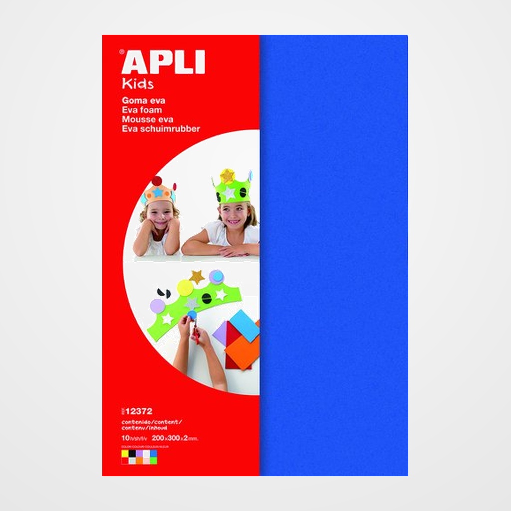 GOMA EVA APLI HOJA 22x30 cm (A4) BOLSA 10 colores