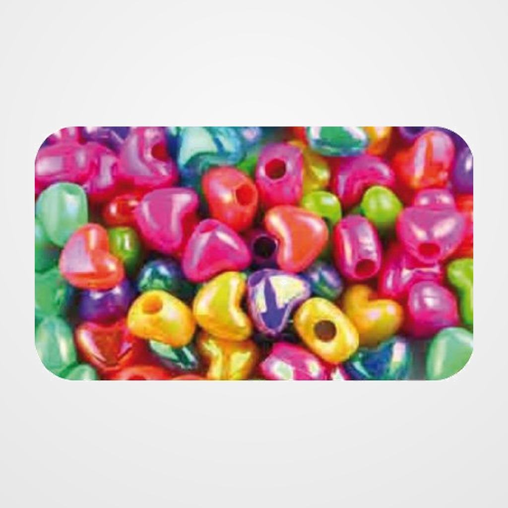 ABALORIOS PLASTICO FIXO KIDS CORAZONES BOLSA de 40 gr.