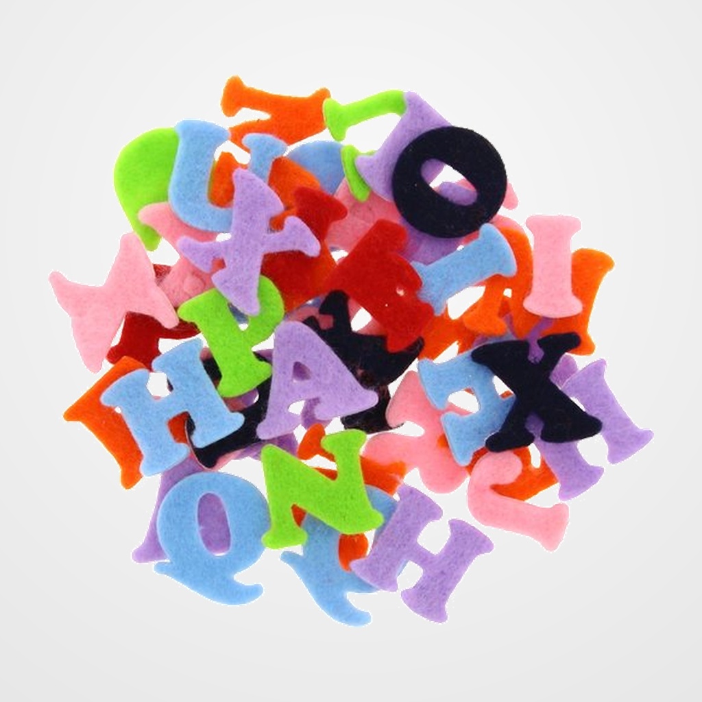 FIGURAS FIELTRO FIXO KIDS LETRAS PACK de 100