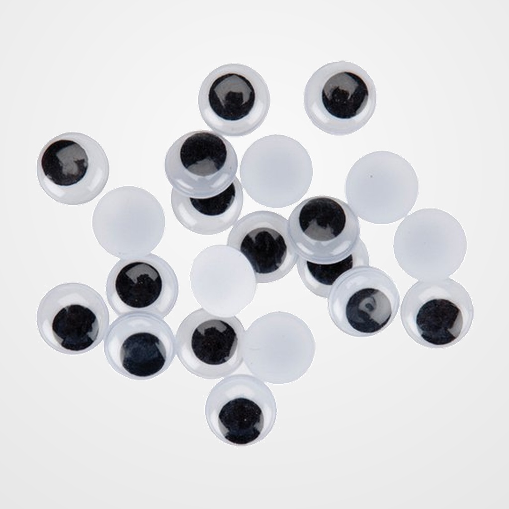 OJOS MOVILES SMART REDONDOS 8 mm. NEGRO PACK de 70