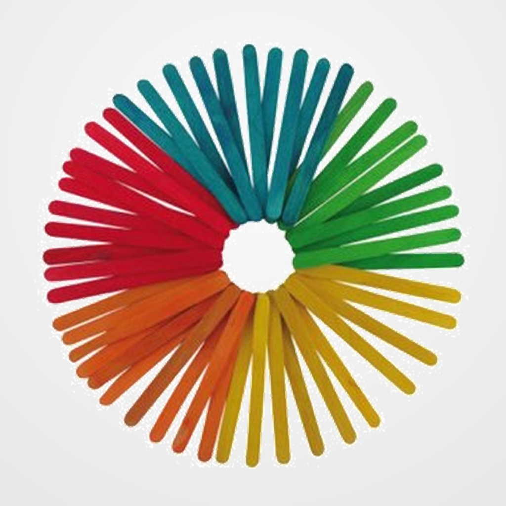 PALILLOS PLANOS FIXO KIDS MADERA COLORES FINOS 11,4 cm. PACK de 50