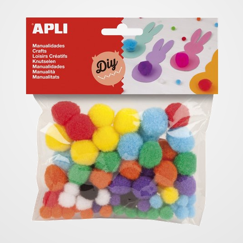 POM POM APLI COLORES SURTIDOS BOLSA de 78