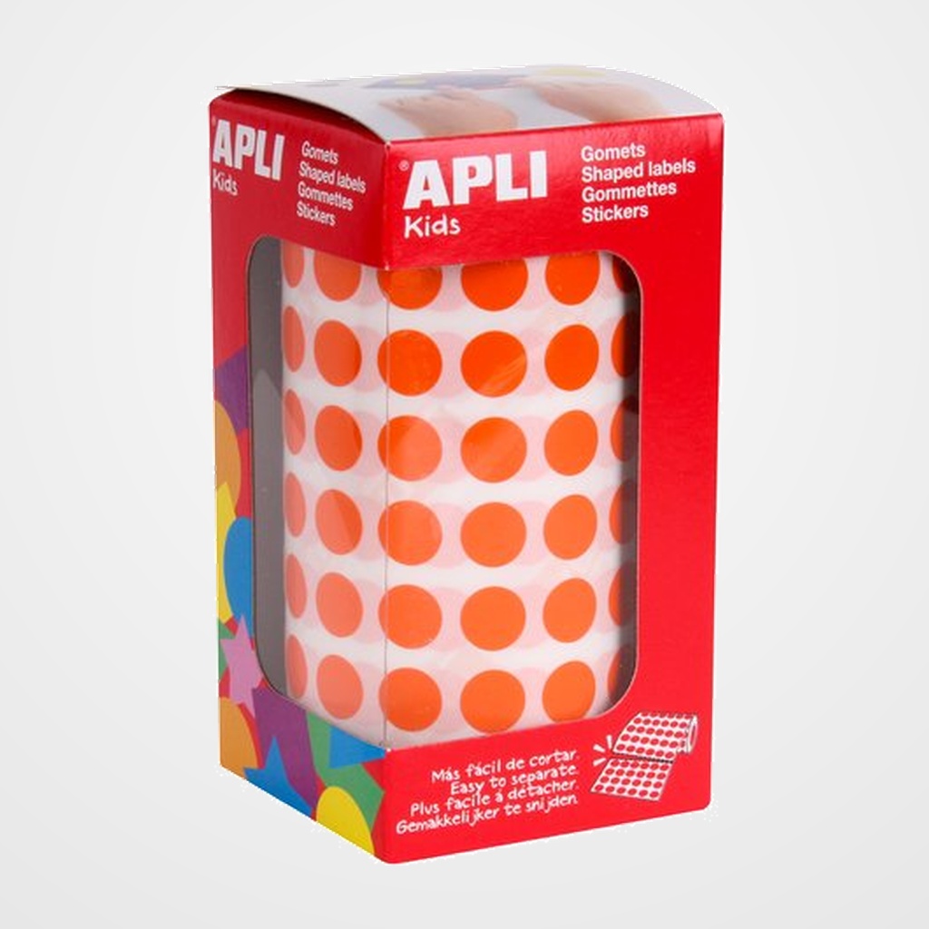 GOMETS APLI  ROLLO 59h CIRCULO Ø 10,5 mm NARANJA 5.192 uds. (11477)