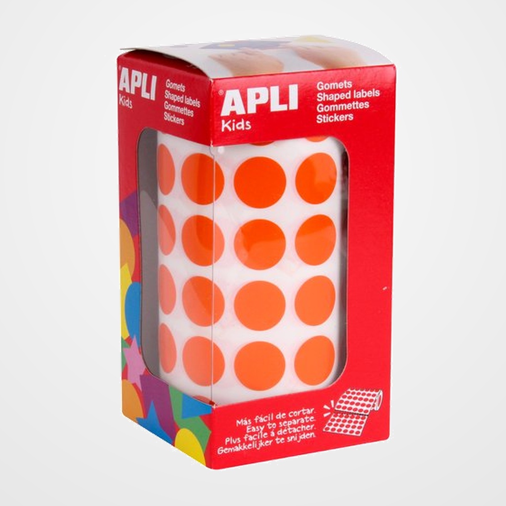 GOMETS APLI  ROLLO 59h CIRCULO Ø 15 mm NARANJA 2.832 uds. (11483)
