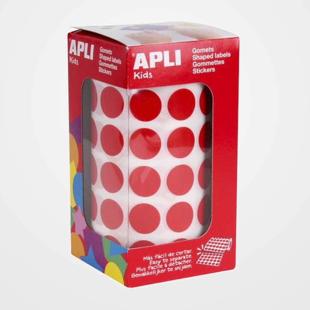 GOMETS APLI  ROLLO 59h CIRCULO Ø 15 mm ROJO 2.832 uds. (04857)
