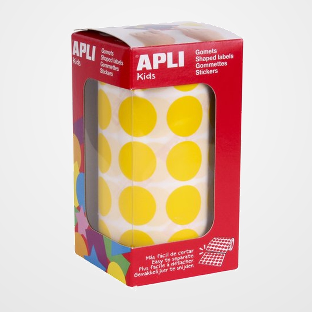 GOMETS APLI  ROLLO 59h CIRCULO Ø 20 mm AMARILLO 1.770 uds. (04859)