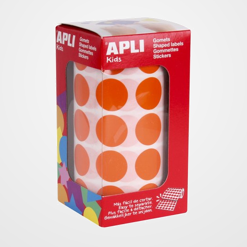 GOMETS APLI  ROLLO 59h CIRCULO Ø 20 mm NARANJA 1.770 uds. (11488)