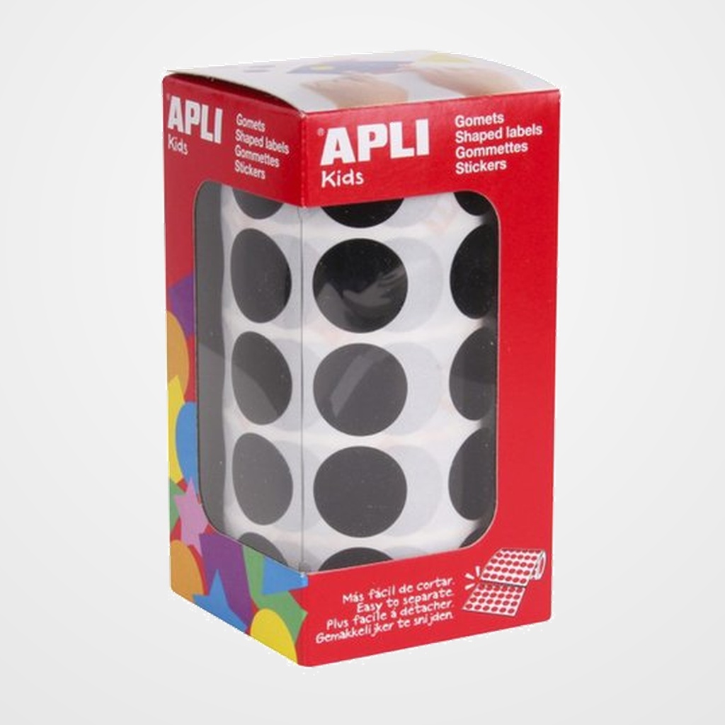 GOMETS APLI  ROLLO 59h CIRCULO Ø 20 mm NEGRO 1.770 uds. (11492)