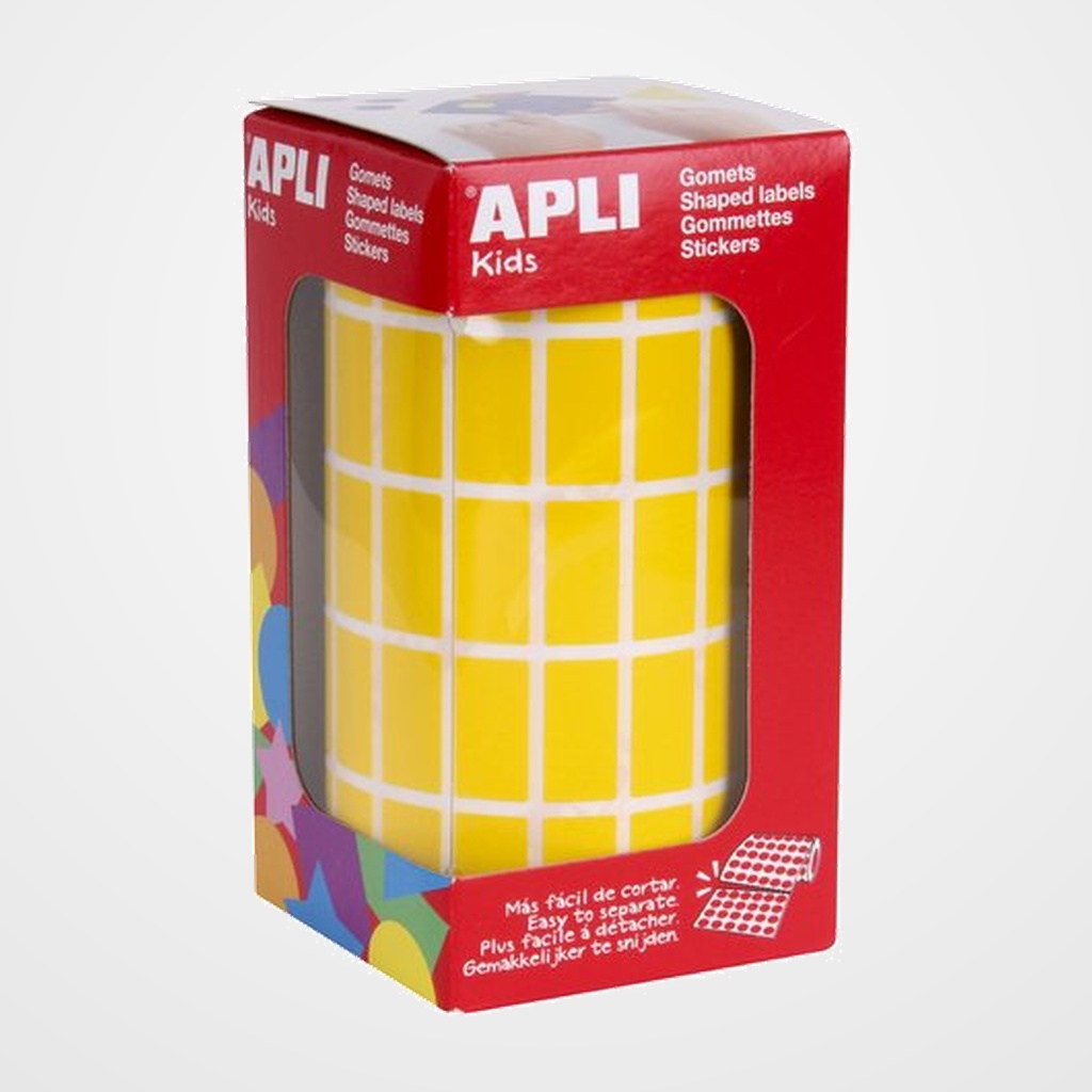 GOMETS APLI  ROLLO 59h RECTANGULO 20x10 mm AMARILLO 3.540 uds. (04883)