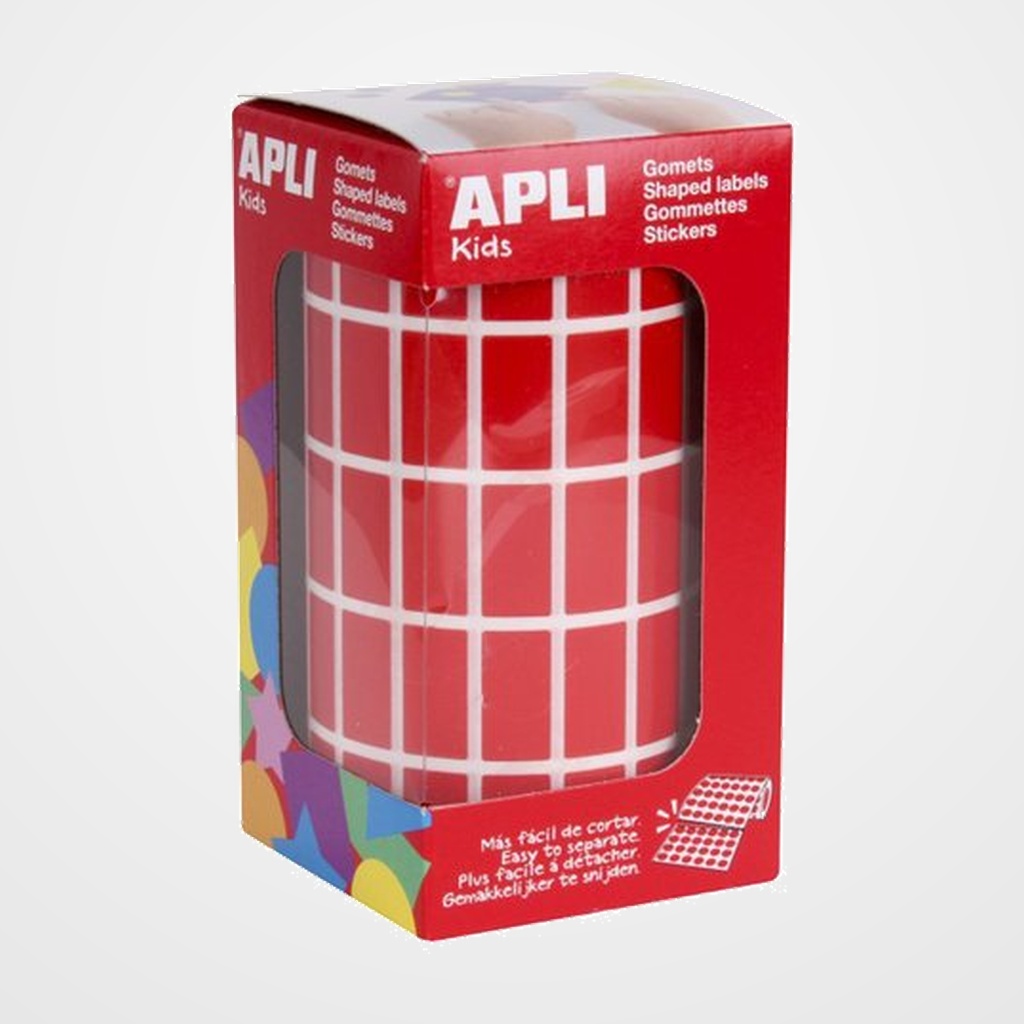 GOMETS APLI  ROLLO 59h RECTANGULO 20x10 mm ROJO 3.540 uds. (04885)