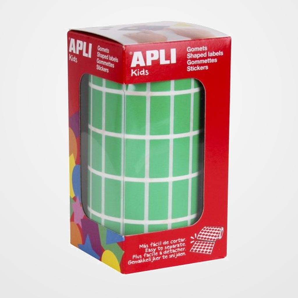 GOMETS APLI  ROLLO 59h RECTANGULO 20x10 mm VERDE 3.540 uds. (04886)